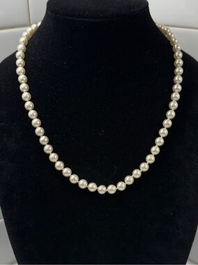 Hand Knotted Glass Pearl Necklace - Elegant Women’s Jewelry